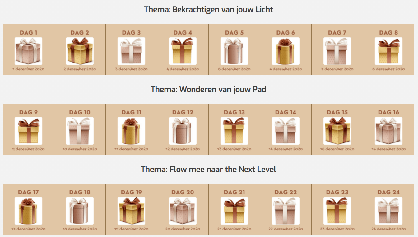 overzicht Adventskalender
